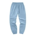 thumbnail image 5 of Dwelliawo Men's Tracksuits 2 Piece Set Solid Color Fleece Hoodie Jogging Athletic Pants Set Casual Fall Winter Suits with Pockets Light Blue 3XL, 5 of 5