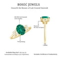 thumbnail image 5 of Rosec Jewels Oval Lab Grown Emerald Solitaire Ring with Diamond, Split Shank Ring - 6X8 mm, 14K Yellow Gold, US 7.00, 5 of 8
