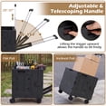 thumbnail image 4 of Gymax Foldable Utility Cart on 4 Rotate Wheels w/Telescoping Handle Lid & Cup Holder Black, 4 of 10