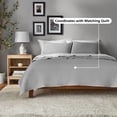 thumbnail image 3 of Mainstays Garment Washed Striped Quilted Shams, Grey, King, 2 Pack, All Ages, 3 of 7