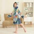 thumbnail image 4 of FORMRS Niños Bathrobe Unisex Hooded Robe Soft Plush Pajamas Sleepwear, Size 4-6T, Goldfish Bowl, 4 of 7