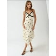 thumbnail image 3 of V-Neck Printed Bodycon Maxi Dress with Lace Detail, 3 of 7