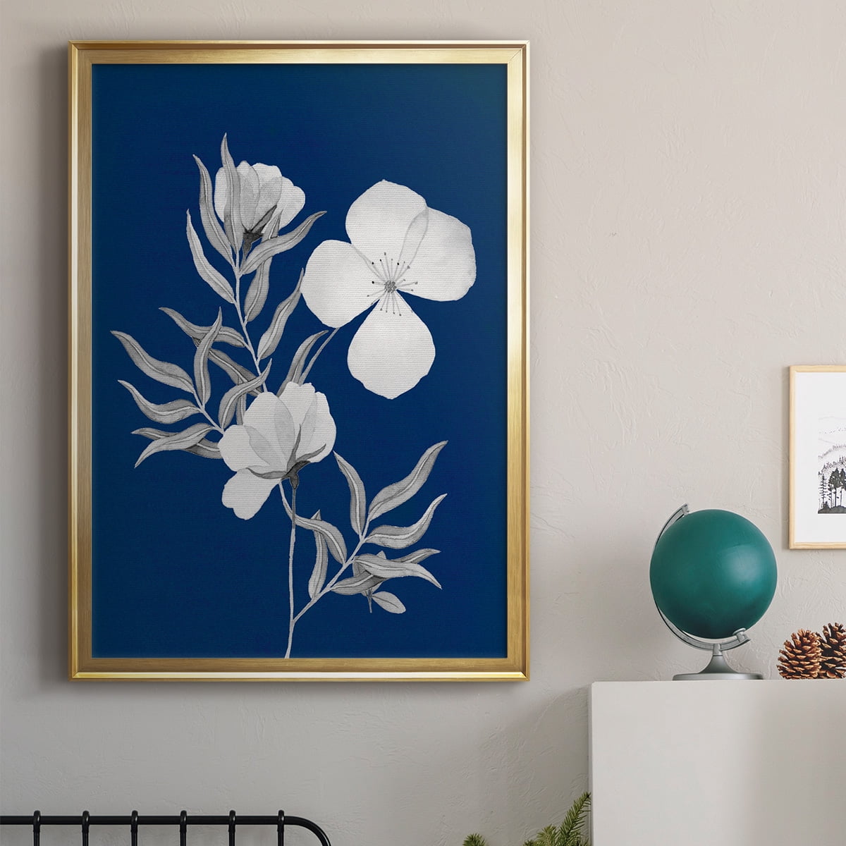 Indigo Sketch II Premium Framed Print - Ready to Hang