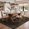 thumbnail image 2 of KUETH Modern 9x12 Area Rugs for Living Room, Non Slip Machine Washable Retro Rugs, Low Pile Chenille Print Rug for Bedroom, Dining Room, Home Office, Charcoal Brown, 2 of 9