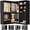 Black, variant on iSunirm 55''L x 55''W 2-Piece Closet Organizer System, Corner Wardrobe System with 4 Drawers and Cube Storage, Reversible Organizer Unit for Closet, Bedroom, Black