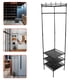 thumbnail image 2 of 3-Tier Clothing Rack 1Set Black Iron for Storage Use Rack with Strong Holding Capacity, 2 of 4
