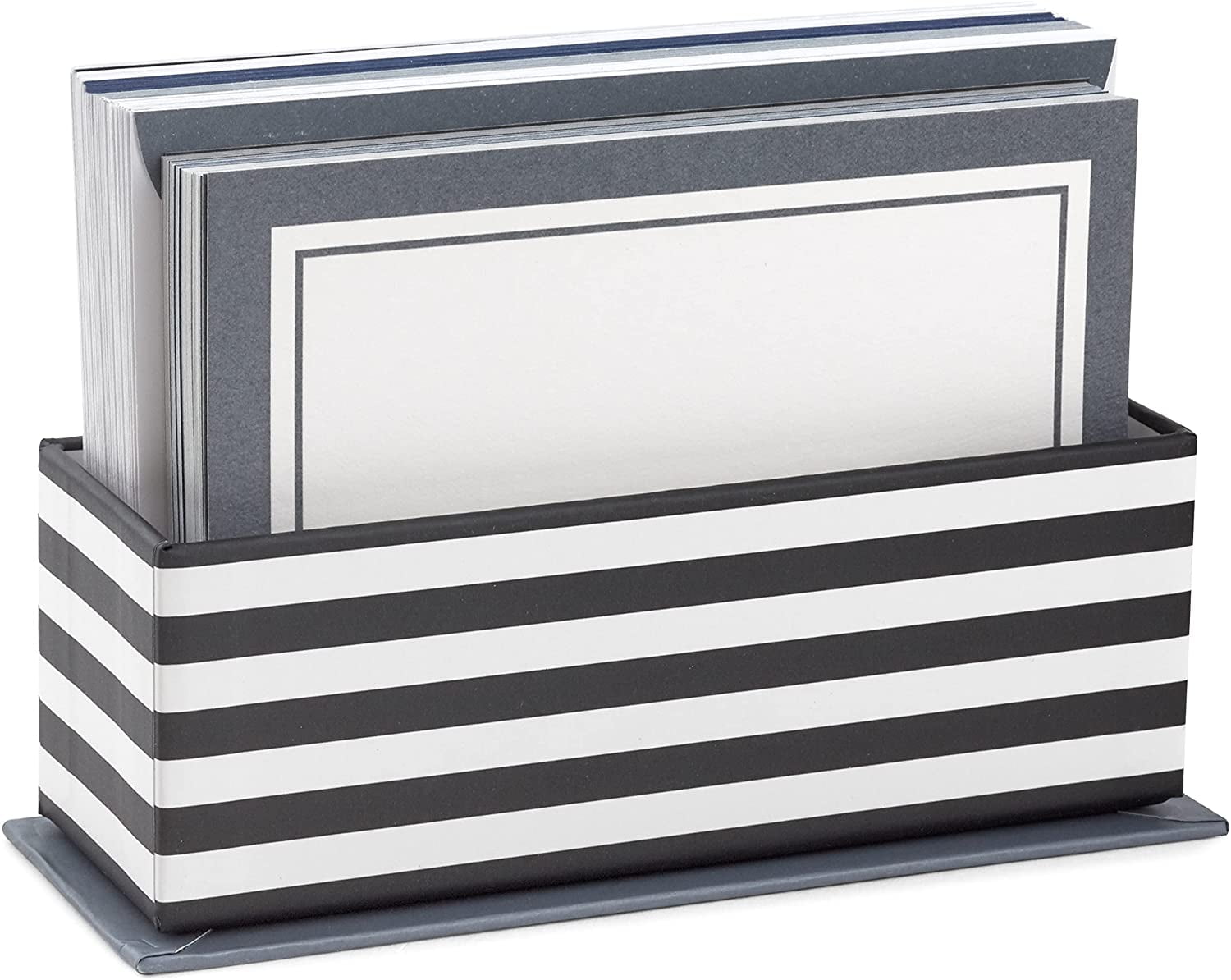 Blank Cards Assortment with Organizer, Black & White Stripes (40 Note Envelopes) for Graduation, Just Because, All Occasion