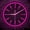 Purple, variant on Minimalist Spoke Design Illuminated Wall Clock for Living Room Bar Retro Industrial Home Decor Metal Frame LED Neon Light Clock