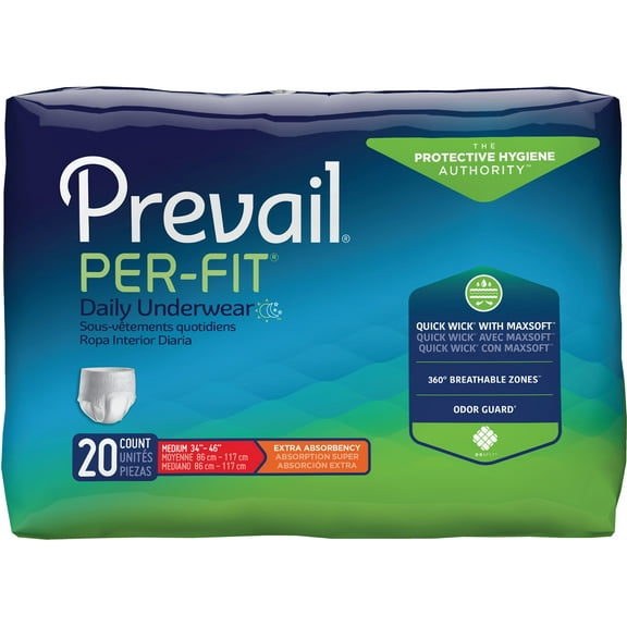 2 Pack - Prevail Per-Fit Protective Underwear, Medium, 20 count