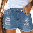 thumbnail image 2 of Ladies Slim Leisure Denim Shorts Women Summer Pants Jeans High Waist Slim Hole Shorts Pants, 2 of 6
