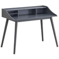 thumbnail image 2 of Mid-Century Grey Writing Desk with Hutch / Stylish Addition to Office Space, 2 of 2