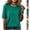 Dark Green, variant on Half Sleeve Tops for Women Elbow Length Crew Neck Loose Blouse Summer Casual Lightweight Plus Size 3/4 Sleeve Shirts Dark Purple XXL