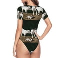 thumbnail image 4 of Easygdp Cute Goat Baby Women's One-Piece Swimsuit Slim Fit Crew Neck Bodysuit Athletic Swimwear with Concealed Buckle - X-Large, 4 of 9