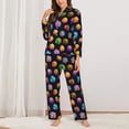 thumbnail image 2 of Lsque Lovely Planet Pattern Long Sleeve Pajama Set for Women - Soft 2-Piece Sleepwear and Loungewear Set with Pockets, Comfy Nightwear-X-Large, 2 of 7