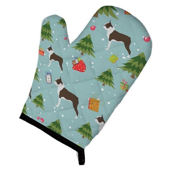 Christmas Boston Terrier Oven Mitt