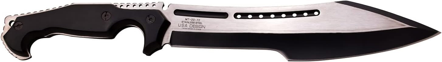 MTech USA Stainless Steel Tactical Survival Knife, 10" Black Blade, Durable G10 Handle for Outdoor Adventures