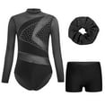 thumbnail image 7 of iiniim Girls Gymnastics Leotard with Shorts and Hairband Long Sleeve Ballet Tumbling Dance Unitard Black 14, 7 of 7