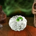 thumbnail image 4 of Glass Pumpkin Decor Ornament for Thanksgiving Halloween Home Table Centerpiece Decorations, Pressed Glass Figurine with Intricate Texture, Ideal Gift for Holiday Party Office Desk Shelf Mantel, 4 of 6