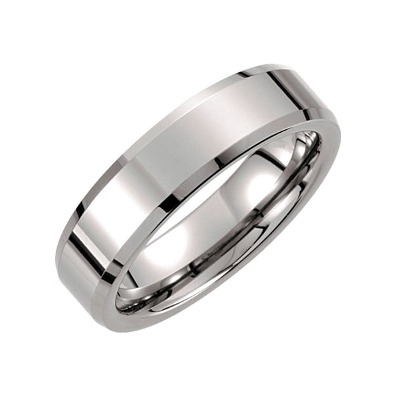 Jewels By Lux Tungsten 6mm Beveled Wedding Ring Band Size 12