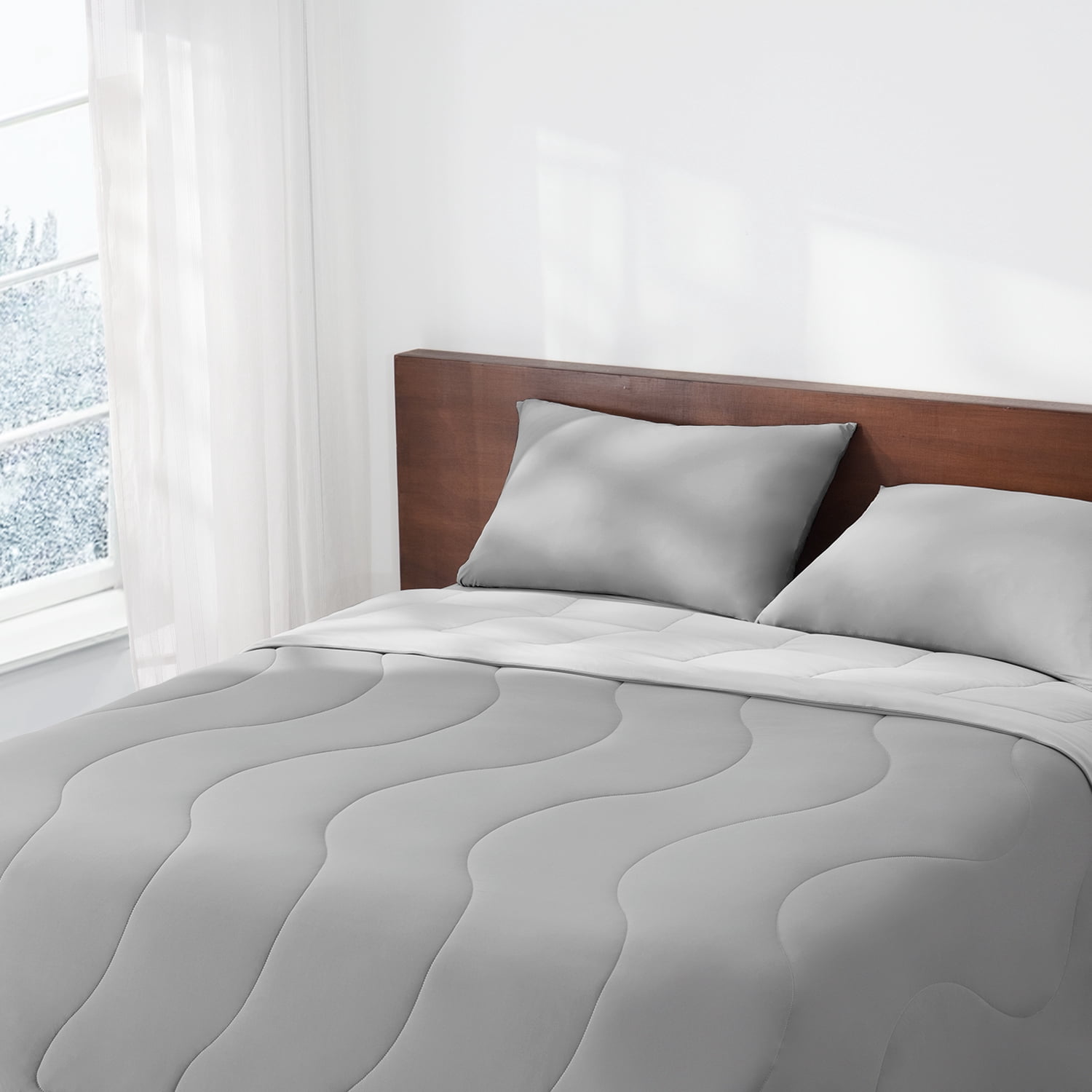 Bedtter Luxe Cooling Comforter King, Sorona and Tencel Filling Cold Touch Fabric Cooling Blanket for Night Sweats Hot Sleeper, Double-Sided Cool Design Summer Breathable Comforter, 106"x90", Gray