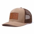 thumbnail image 2 of Pledge of Allegiance Letter leather label pattern, suitable for travel and casual outfits, breathable outdoor baseball cap for men, adjustable, 2 of 10
