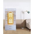 thumbnail image 2 of Personalized Wooden Designer Sparkling White Finish Temple For Home With LED Lights/ Temple With Drawers / Home Pooja Mandir / Pooja Mandap, 2 of 4
