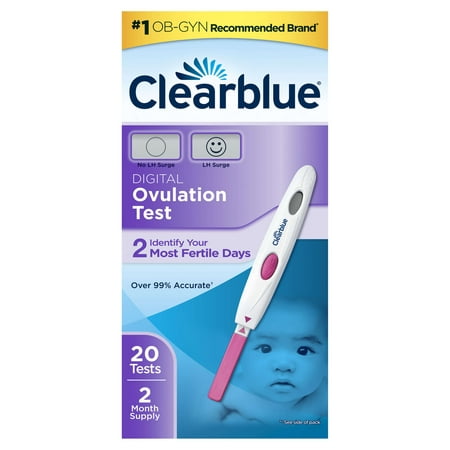 Clearblue Digital Ovulation Predictor Kit, featuring Ovulation Test with digital results, 20 Digital Ovulation (Best Time For Ovulation)