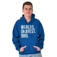 thumbnail image 3 of Worlds Okayest Bro Sibling Brother Men's Big & Tall Graphic Hoodie Brisco Brands 2X, 3 of 5