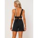 thumbnail image 4 of Camisola de 2 piezas para mujer, informal, de verano, sin mangas, con nudo en la espalda, con pantalones cortos Negro M, 4 of 5