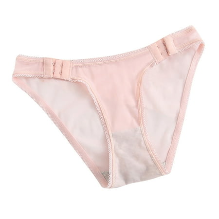 Sawvnm Ladies Solid Color Adjustable Low Waist Mesh Transparent Seamless Underwear Christmas Clearance