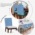 thumbnail image 5 of Blue Burlap Texture Chair Back Cover for Dining Room Set of 4, Farmhouse Vintage Blue Removable Kitchen Chair Slipcovers, Washable Seat Protector for Restaurant Party Banquet Wedding Décor, 5 of 9