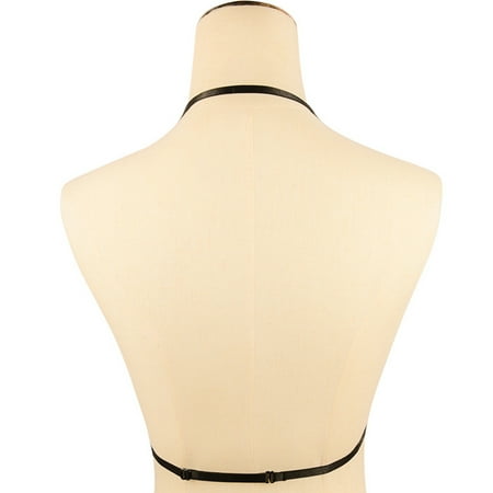 - Women Elastic Bandage Bust Bundled SM Cosplay Halter Open Bra Soild Color Erotic Underwear