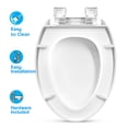 thumbnail image 3 of Power Clean Elongated White Slow-Close Plastic Toilet Seat, 3 of 5