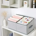 thumbnail image 4 of Fabric Storage Bins, Premium Material Multipurpose Storage Cube For Shelves, Closet Organizer, Wave Light Grey, Set Of 3, 4 of 5