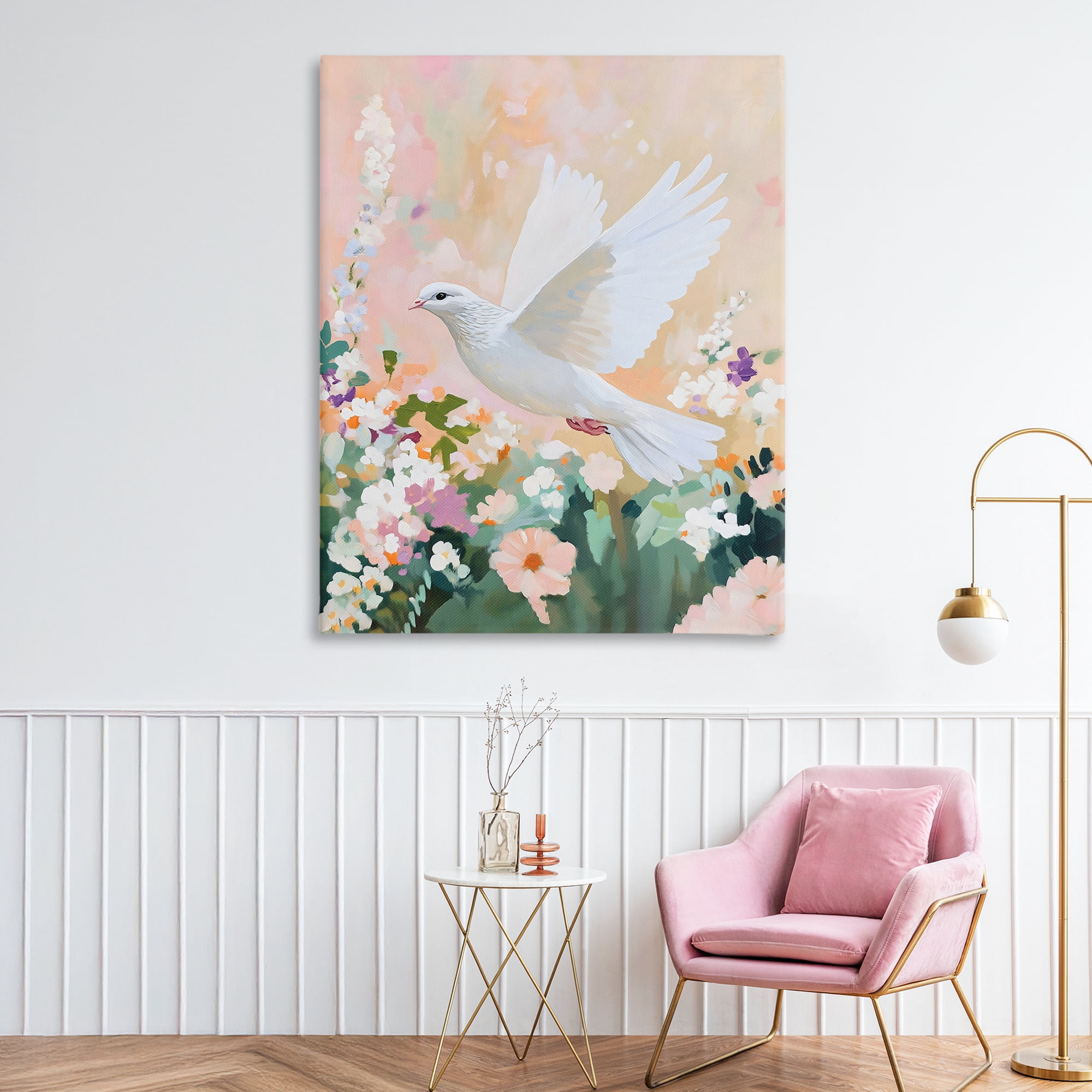 Stupell Industries White Dove Among Spring Blooms Canvas Wall Art, design by The Prints Vibe