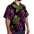 thumbnail image 2 of Grape Men's Short Sleeve Beach Shirts Hawaiian Button Down Casual Summer Printed Unisex Top, 2 of 6