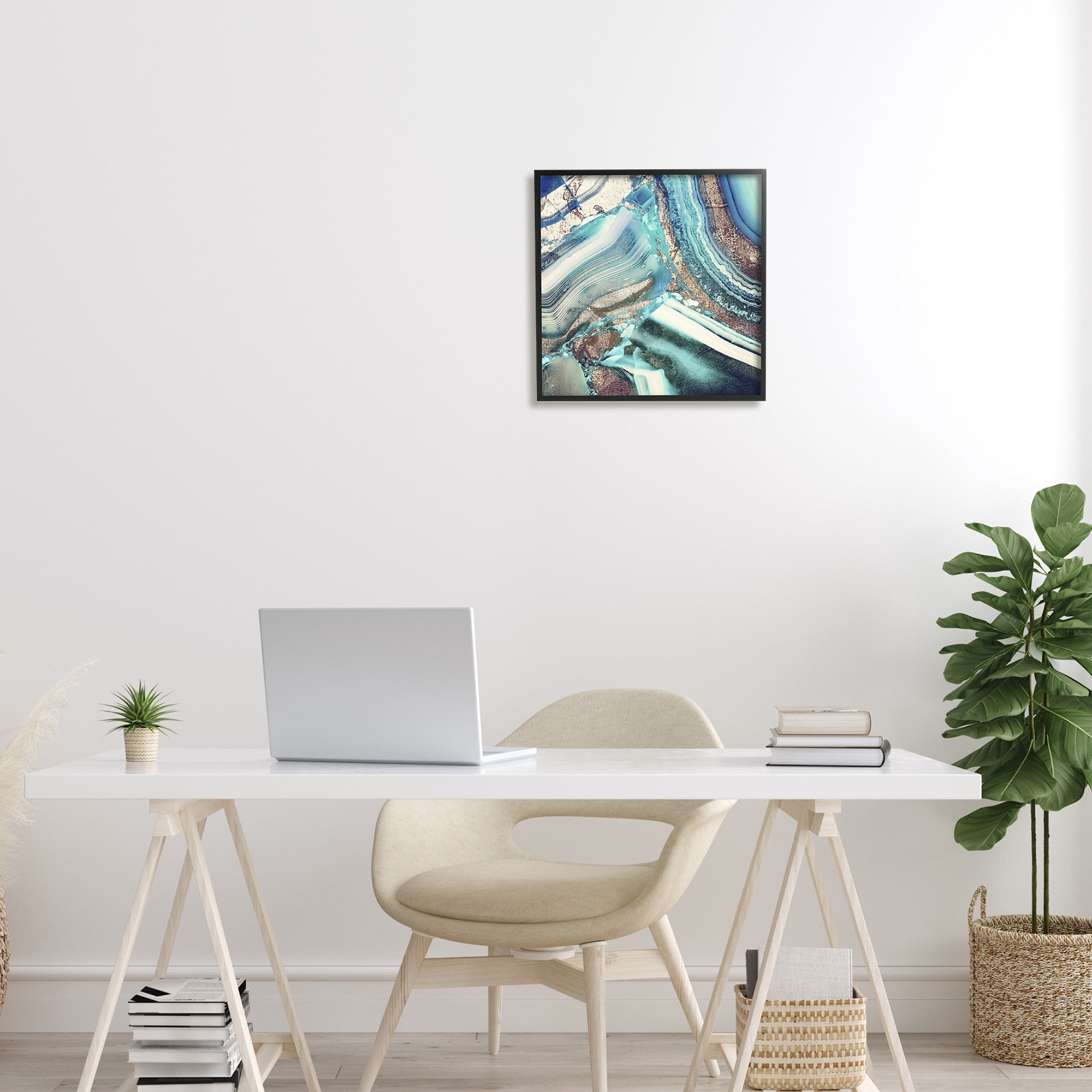 Stupell Industries Abstract Detailed Blue Turquoise Agate Geode Rock Design , 17 x 30, Design by Mindy Sommers