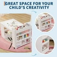thumbnail image 5 of Garvee Kids Art Table Set,  Toddler Craft Play Wood Activity Desk with 2 Chairs, Large Storage Shelves for Writing Drawing, Nursery Home, White, 5 of 6