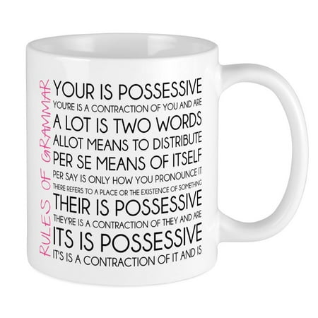 

CafePress - Rules Of Grammar Mug - Ceramic Coffee Tea Novelty Mug Cup 11 oz