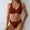 Brown, variant on Mid Rise Bikini Sets for Women Trendy Two Piece Bathing Suits V Neck Ruched Padded Swimsuit Solid Color Swimwear Army Green XL