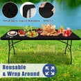 thumbnail image 6 of decorUhome Rectangle Stretch Spandex Tablecloth, Washable Reusable Table Cover for 6 FT Tables, Waterproof Fitted Table Cloth for Party, Picnic (Black, 30"x72"), 6 of 10