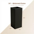 thumbnail image 5 of LeisureMod Terra Fiberstone and MGO Clay Planter, Mid-Century Modern Tall Square Planter Pot for Indoor and Outdoor (Black, 24 Inch), 5 of 9