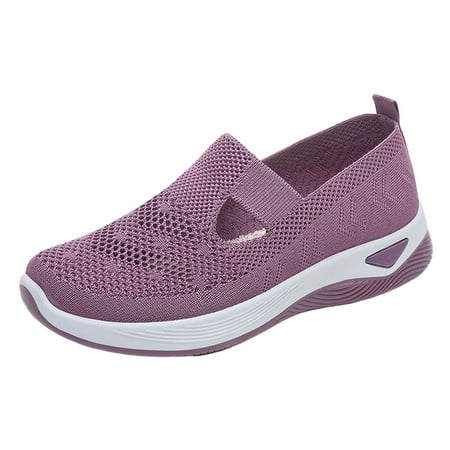 Blphud Formal Shoes Women Summer Shoes for Women 2024 Casual Womens Shoes Casual Heels Women s Casual Shoes Slip Breathable Lightweight Mesh Hiking Shoes Casual Women Purple 41