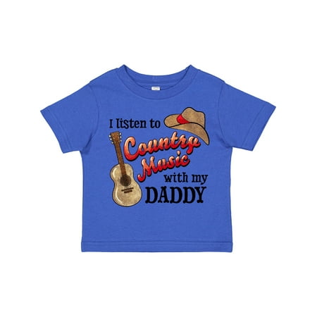 

Inktastic I Listen to Country Music with My Daddy Guitar and Hat Gift Toddler Boy or Toddler Girl T-Shirt