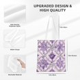 thumbnail image 2 of Canvas Bag Tote Bag Shopping Bag 16×15in Can Be Carried By Hand And Can Be Used For Daily Travel Such As Shopping And Going To Work Mediumpurple Moroccan Trellis Hand-Drawn Sketch_2, 2 of 8