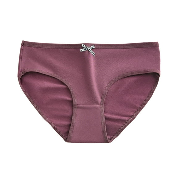 GEWSEY Teen Girls Women Cotton Panties Bowknot Underwear Briefs (Purple, XL)
