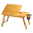thumbnail image 7 of Height Adjustable Bamboo Lap Laptop Desk Foldable with 5 Angles Tilting Top and Storage Net, 7 of 7