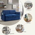 thumbnail image 6 of DEALTOPS Pull Out Sofa Bed, Convertible Loveseat Sleeper with Side Pockets, Blue, 6 of 8
