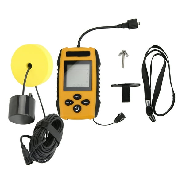 QIILU Fish Finder,Sonar Detector Wired High Accuracy Fish Finder High Definition LCD Depth Finder For Boat Fishing,Depth Finder