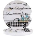 thumbnail image 1 of KXMDXA Black Plaid Truck with Farm Tulips Inspirational Quote Wood Grain Set of 6 Car Coaster for Drinks, Absorbent Ceramic Stone Coasters Cup Mat with Cork Base for Coffee Table Bar Decor, 1 of 5
